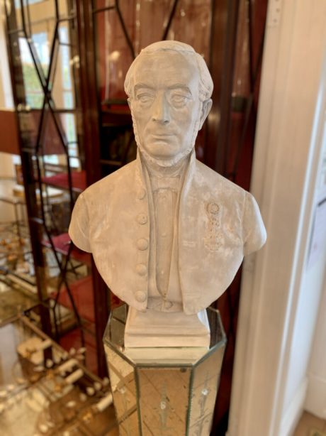 Antique plaster bust of a gentleman in uniform