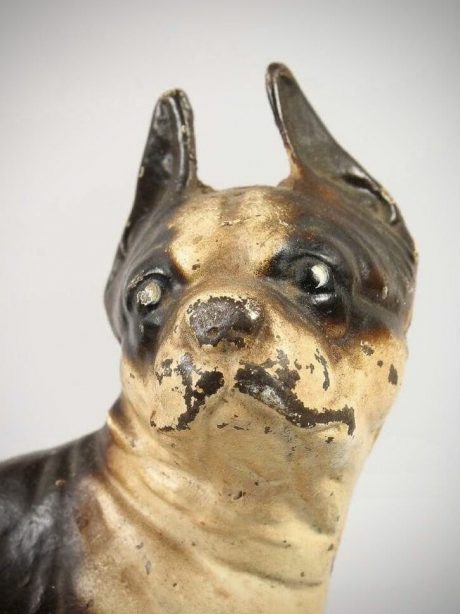 A 1930's painted cast iron Boston Terrier Doorstop