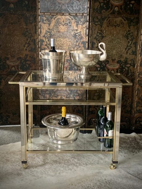 Romeo Rega Brass and Chrome drinks trolley c.1970