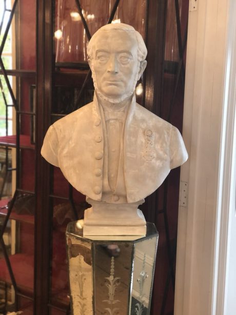 Antique plaster bust of a gentleman in uniform