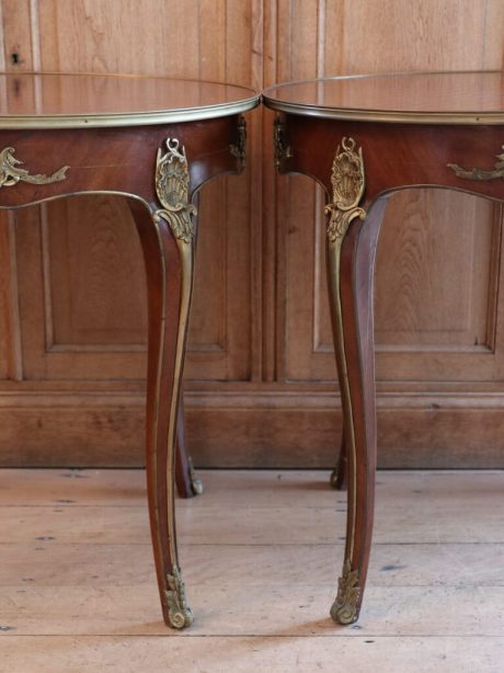 Pair of antique French marquetry bedside tables