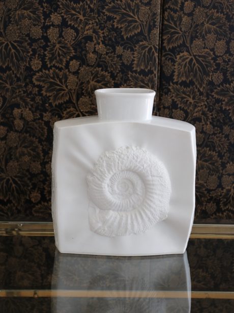 German Ammonite vase in white bisque porcelain c.1970