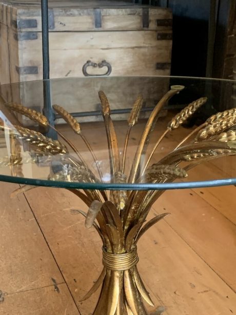 Wheat sheaf gilded metal side table c.1950