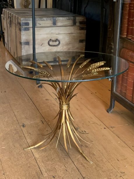 Wheat sheaf gilded metal side table c.1950