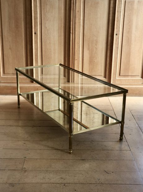 Mid century brass and glass coffee table c.1940