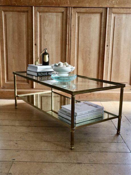 Mid century brass and glass coffee table c.1940