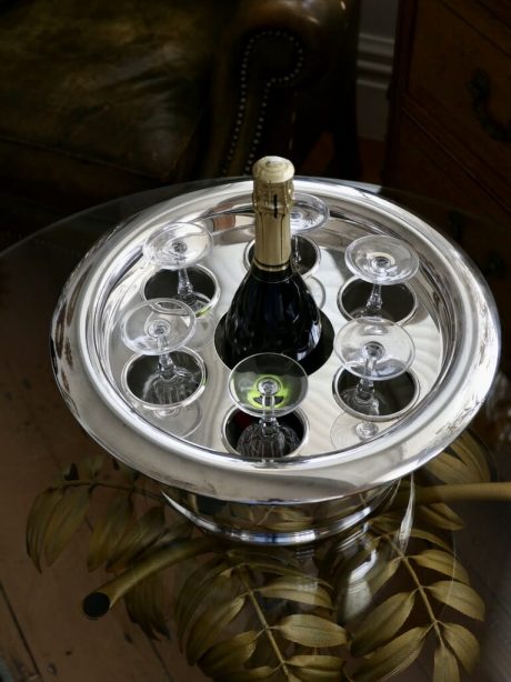 Mid-century hotel plate silver champagne chiller