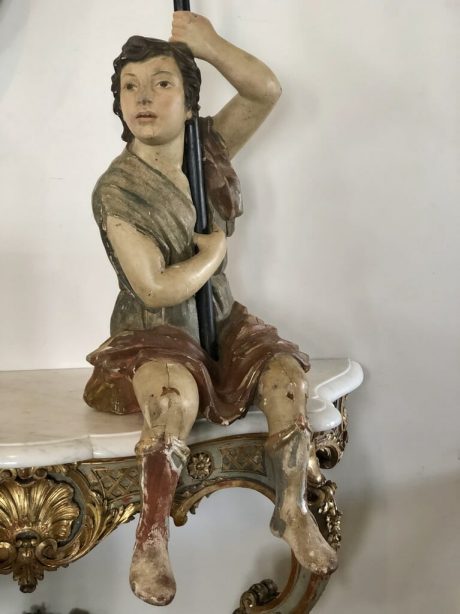 A 19th century Italian carved wood religious statue