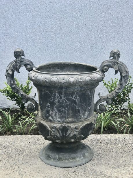 Antique 17th century style lead garden urns