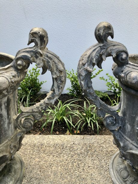 Antique 17th century style lead garden urns