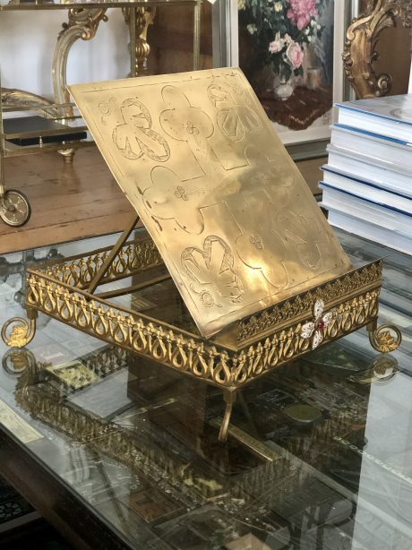 19th century gilt brass church bible stand