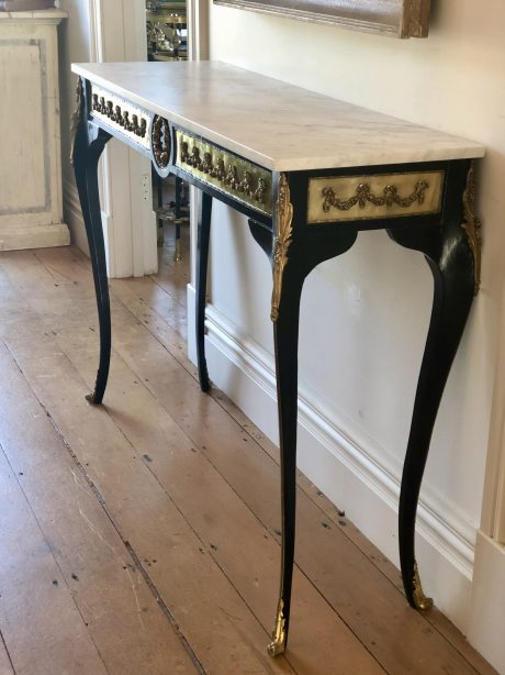 French Antique Louis XV style ebonised console table