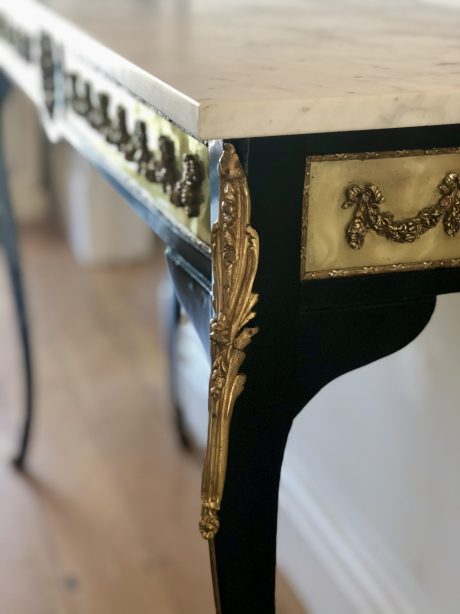 French Antique Louis XV style ebonised console table