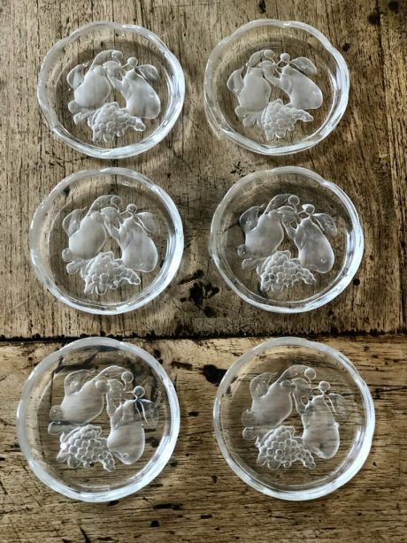 Boxed set of Val St Lambert Cut Crystal coasters