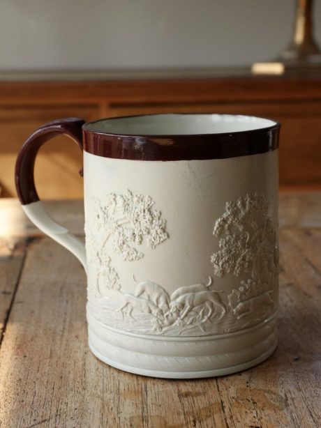 George III stoneware tankard by Davenport c 1800-1810