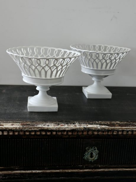 A pair of Paris Porcelain Empire Style Corbeilles