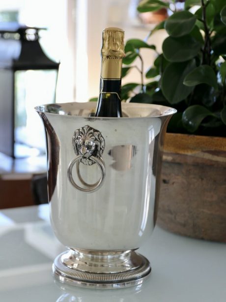 French Silver plated Lion-Headed champagne bucket