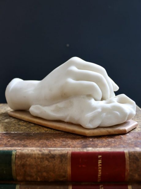 Antique French marble hand study signed Delcroix