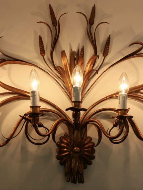 Large Hans Kögl Wheat Sheaf Wall Sconce, 1970s