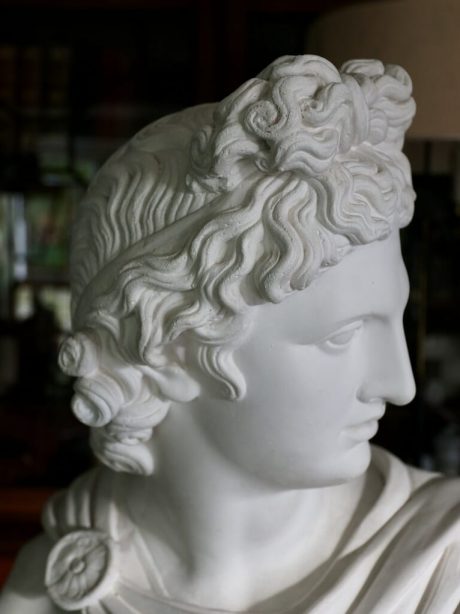 Large English Plaster bust of Apollo