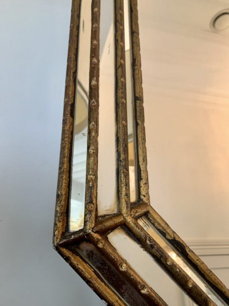Hollywood Regency Octagonal faux bamboo mirror