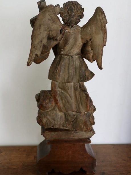 An antique reliquary wood carving of St Micheal c. 1680