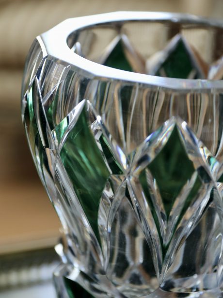 Val St Lambert Emerald Green crystal vase