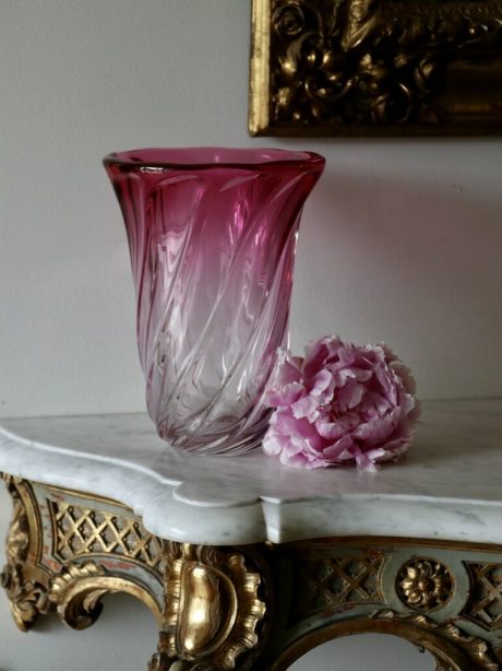 Val St Lambert cranberry vase