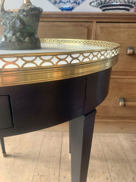 An ebonised mahogany side table with marble top c.1920