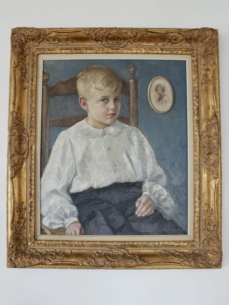 Oil on Canvas Portrait of a Young Boy by Mecislas De Rakowski