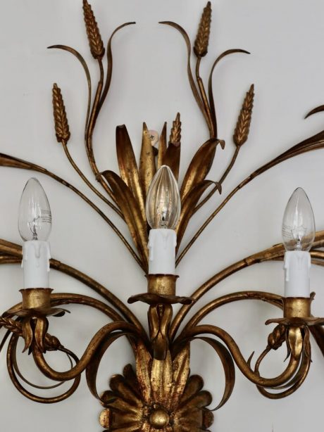 Large Hans Kögl Wheat Sheaf Wall Sconce, 1970s