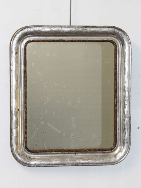 An antique 19th century silver gilt French mirror