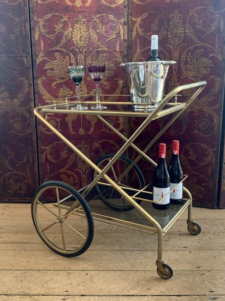 A vintage foldable bar cart c.1970