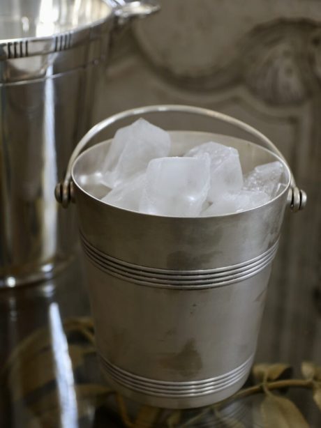 Stamped silver-plated ice bucket by Christofle
