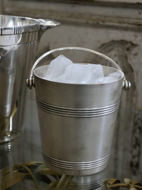 Stamped silver-plated ice bucket by Christofle