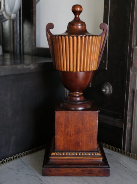 Regency satinwood and mahogany urn c.1850