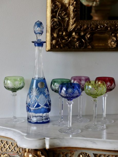 VSL 'Berncastel' harlequin crystal decanter set