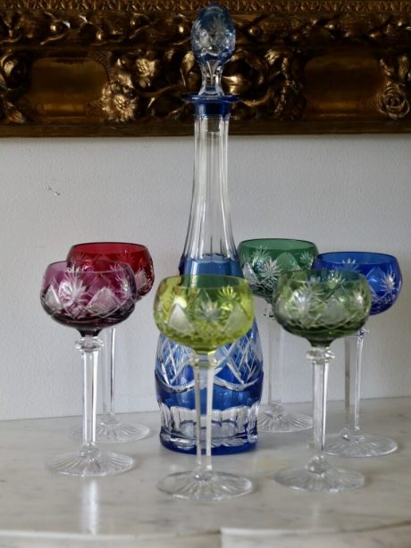 VSL 'Berncastel' harlequin crystal decanter set