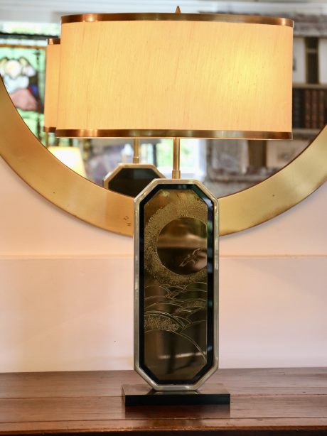 A near pair of 23kt gold Designo Maho table lamps