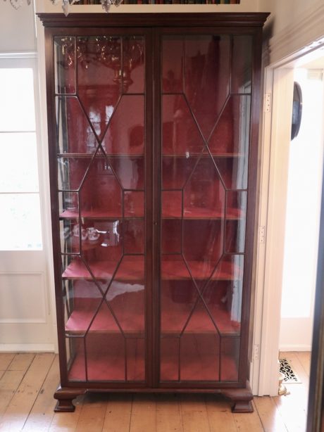 Antique mahogany astral glazed vitrine bookcase