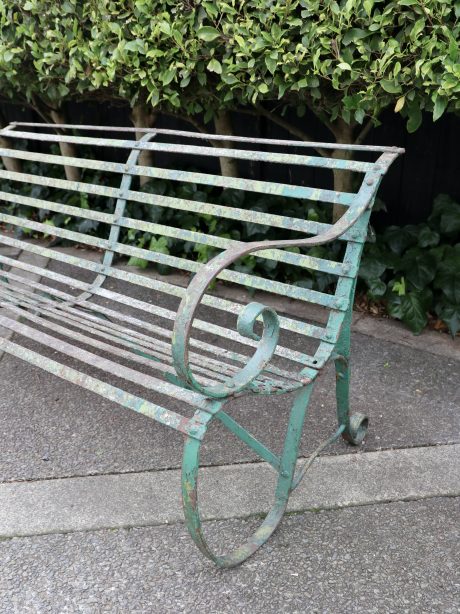 A Late Victorian strap work iron bench c.1890-1900