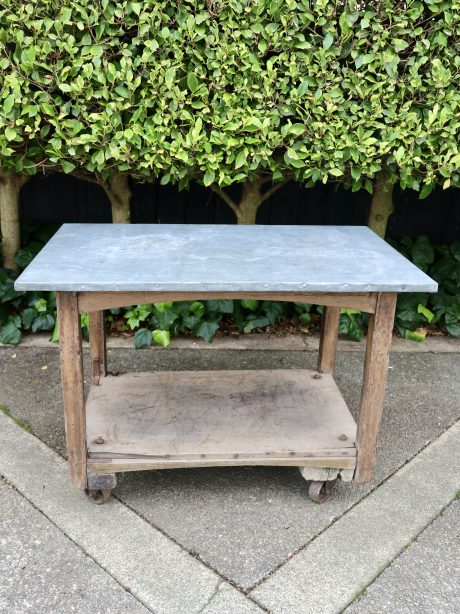 19th century zinc topped floristry table