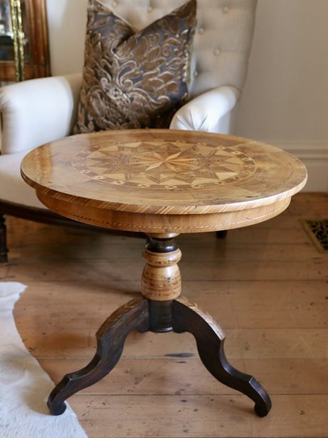 19th Century Italian Inlaid Sorrento Side Table