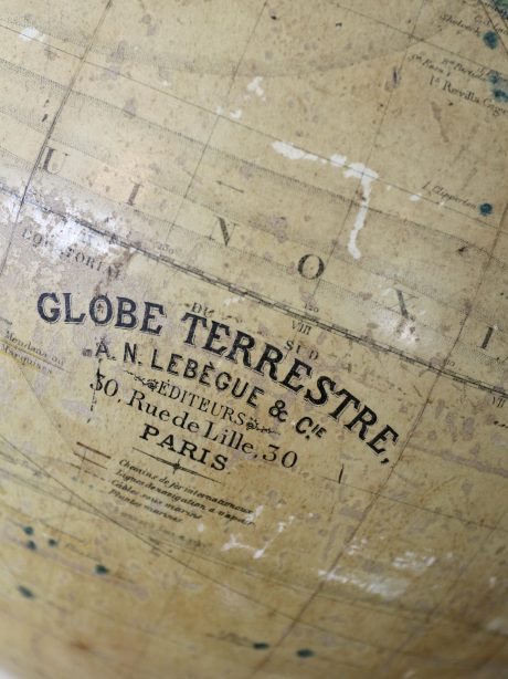 French 19th century terrestrial globe c.1885