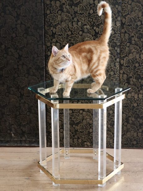 Hollywood Regency hexagonal side table