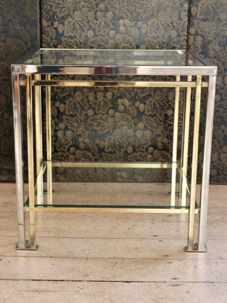 Romeo Rega Brass and Chrome sidetable c.1970