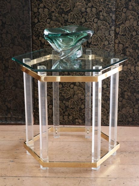 Hollywood Regency hexagonal side table