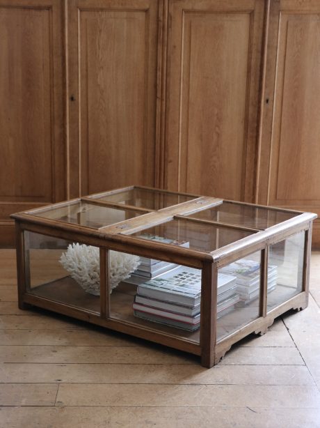 Antique teak coffee table showcase