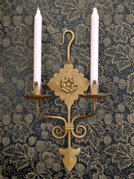 A pair of Continental Gilt metal candlesticks c.1950