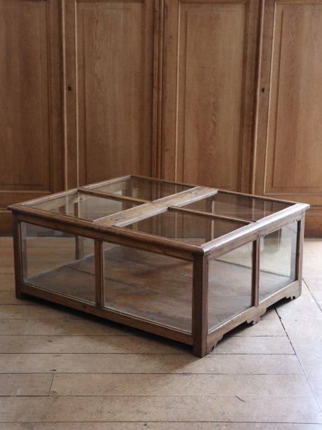 Antique teak coffee table showcase